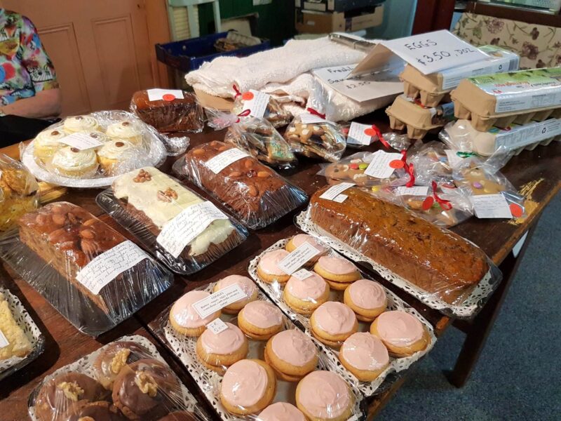 A wide variety of baked goods, along with jams, pickles & sauces available.