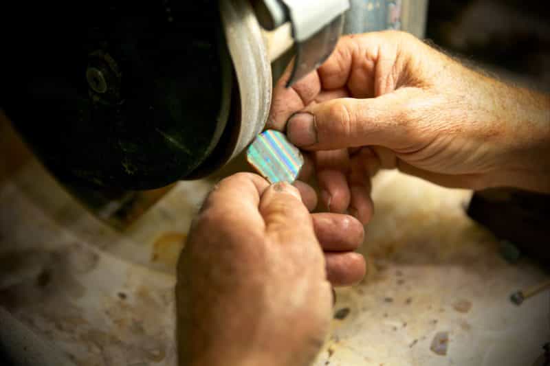 We do all our opal cutting in full view to the public.