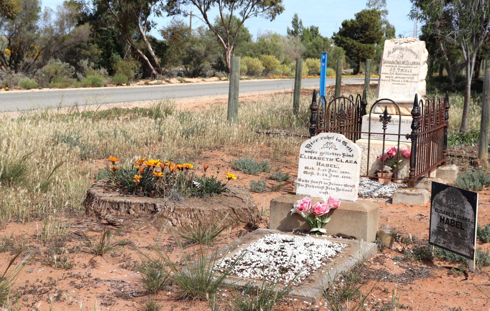 The two historic gravestones marking the resting place of two local children.