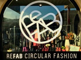ReFAB Circular Fashion shop front on the sunny side of busy Semaphore Road