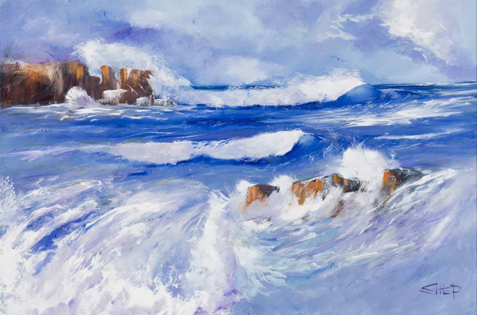 Seascape painting of Hanson Bay, Kangaroo Island