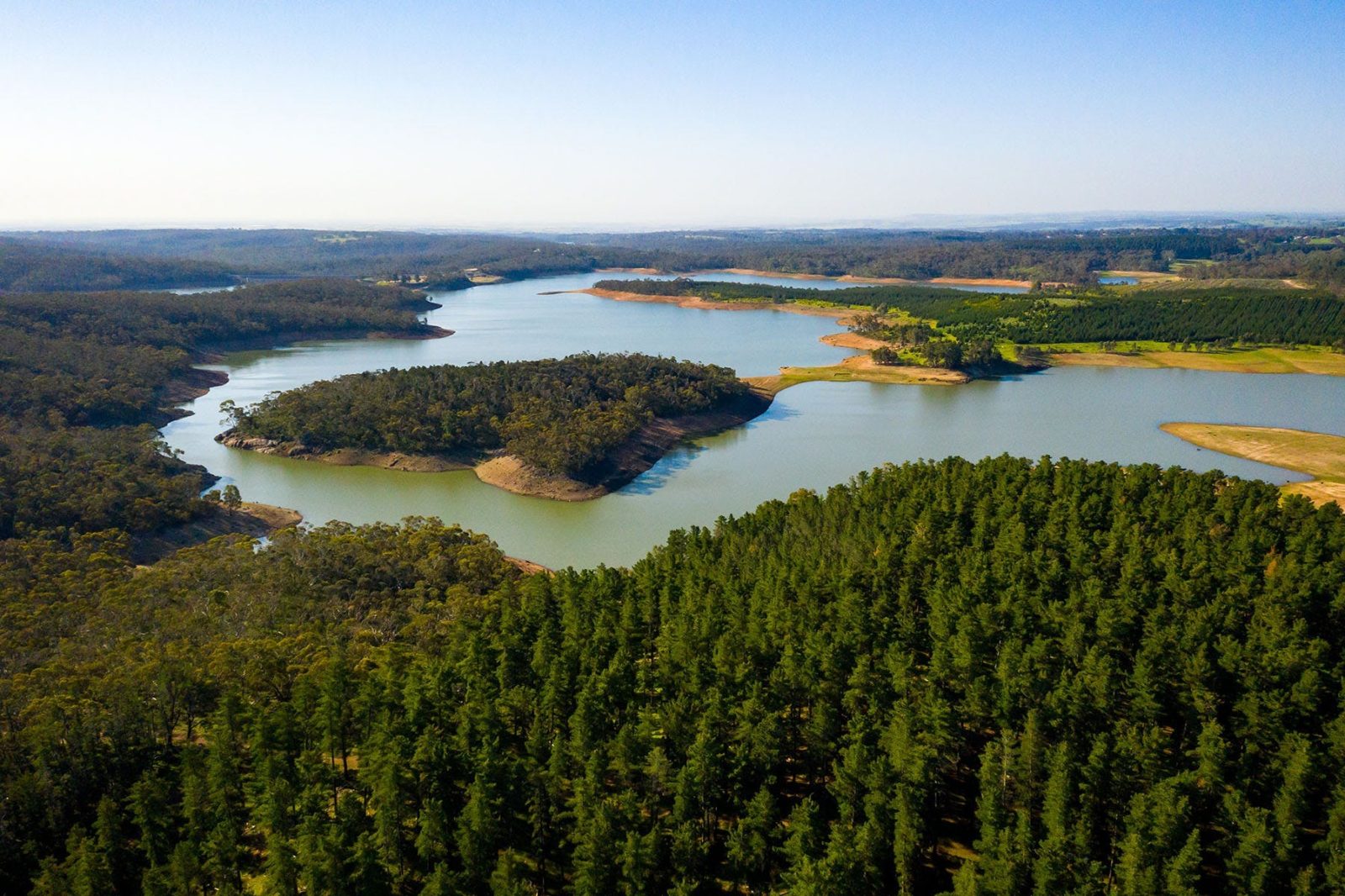 Aerial view of South Para Reservoir Reserve