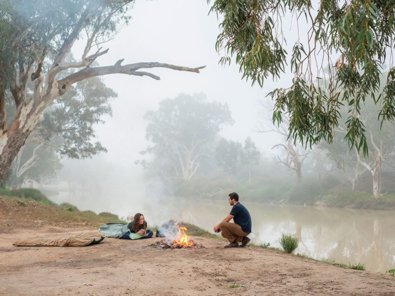 Camping by Cooper Creek, Innamincka, on The Outback Loop