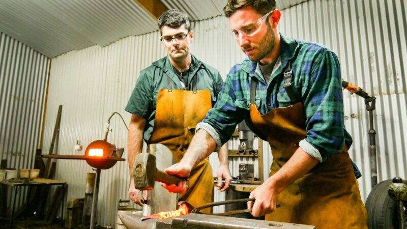 hitting hot metal on blacksmith anvil - blacksmith experience