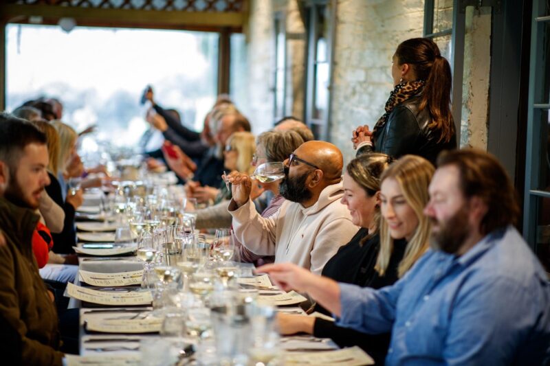 Clare Valley Gourmet Week guests at a long table luncheon