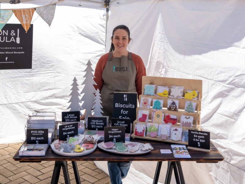 Amy with her Stand at the Kapunda Markets