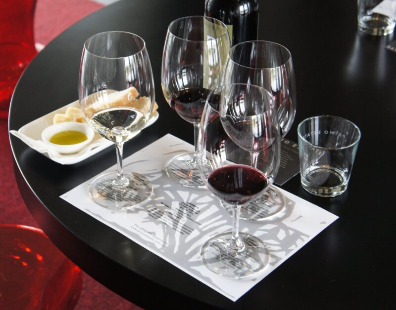 Enjoy a flight of our greatest wines accompanied by Italian cheese and our JOSEPH olive oil.