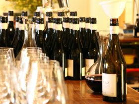A wine tasting event on the front bar of the Eden Valley Hotel
