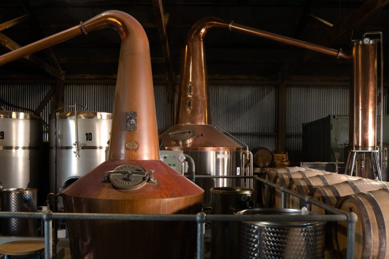The copper stills 'Whisky Kisses' and 'Fountain of Youth' take centre stage in the Distillery.
