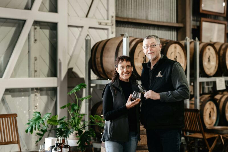 Whisky makers, Angela and Gareth Andrews