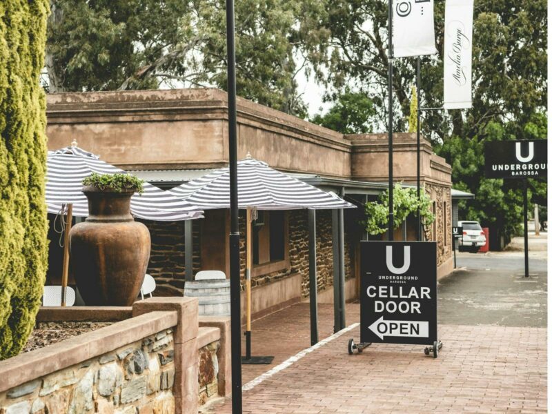 Close up of the entrance of Underground Barossa from Murray St, Tanunda