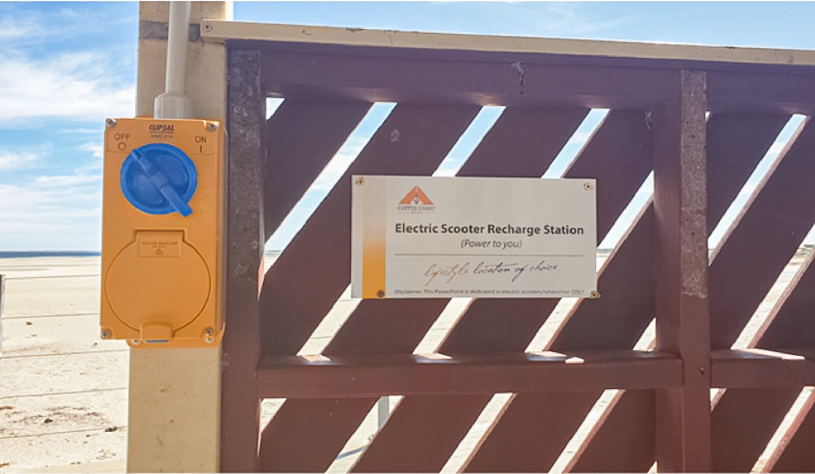 Electric Mobility Scooter (Gopher) Charging Station, Moonta Bay