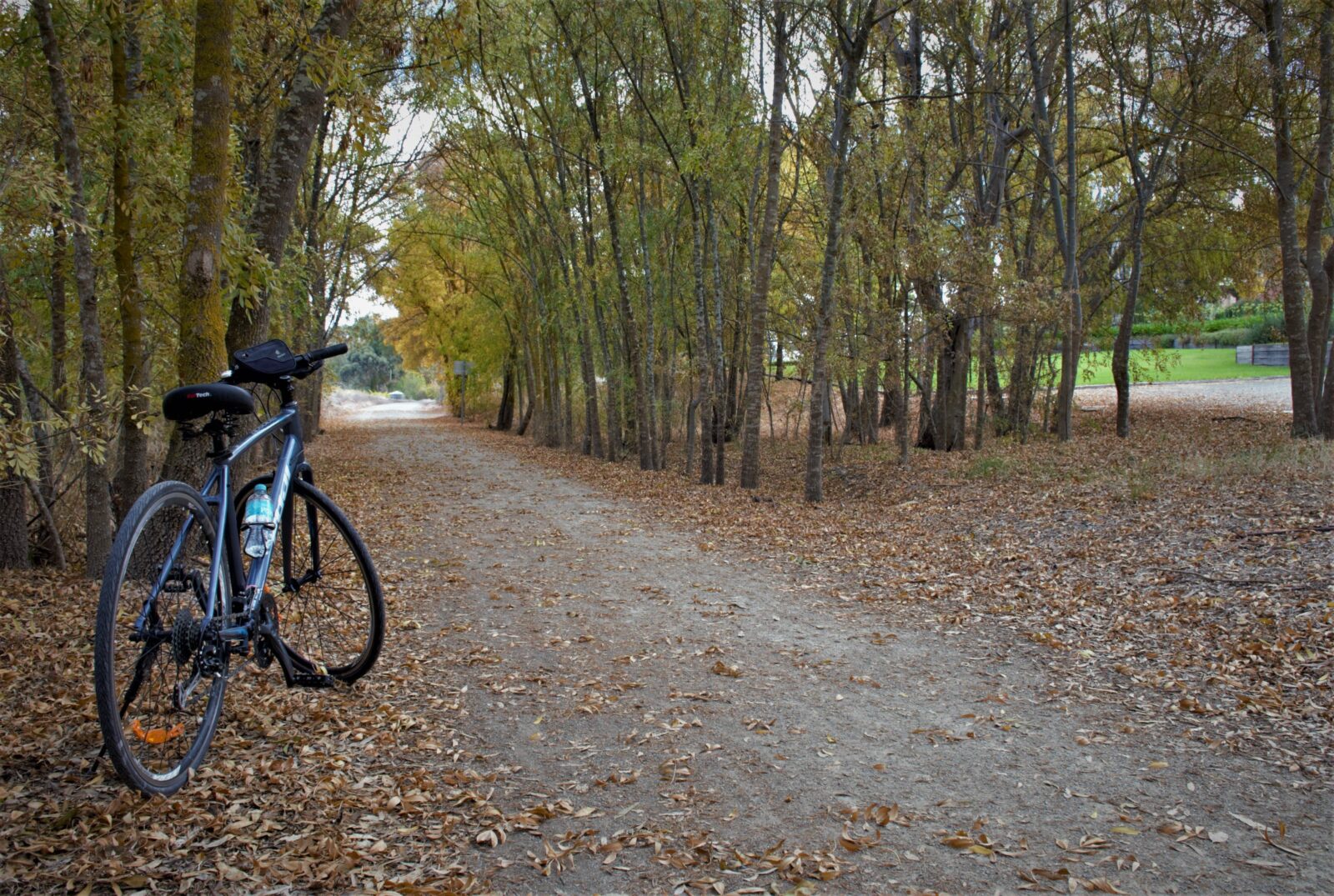 Bike on trail in Autumn