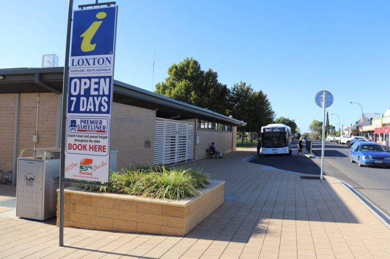 The town bus stop is conveniently located to the right of the centre.