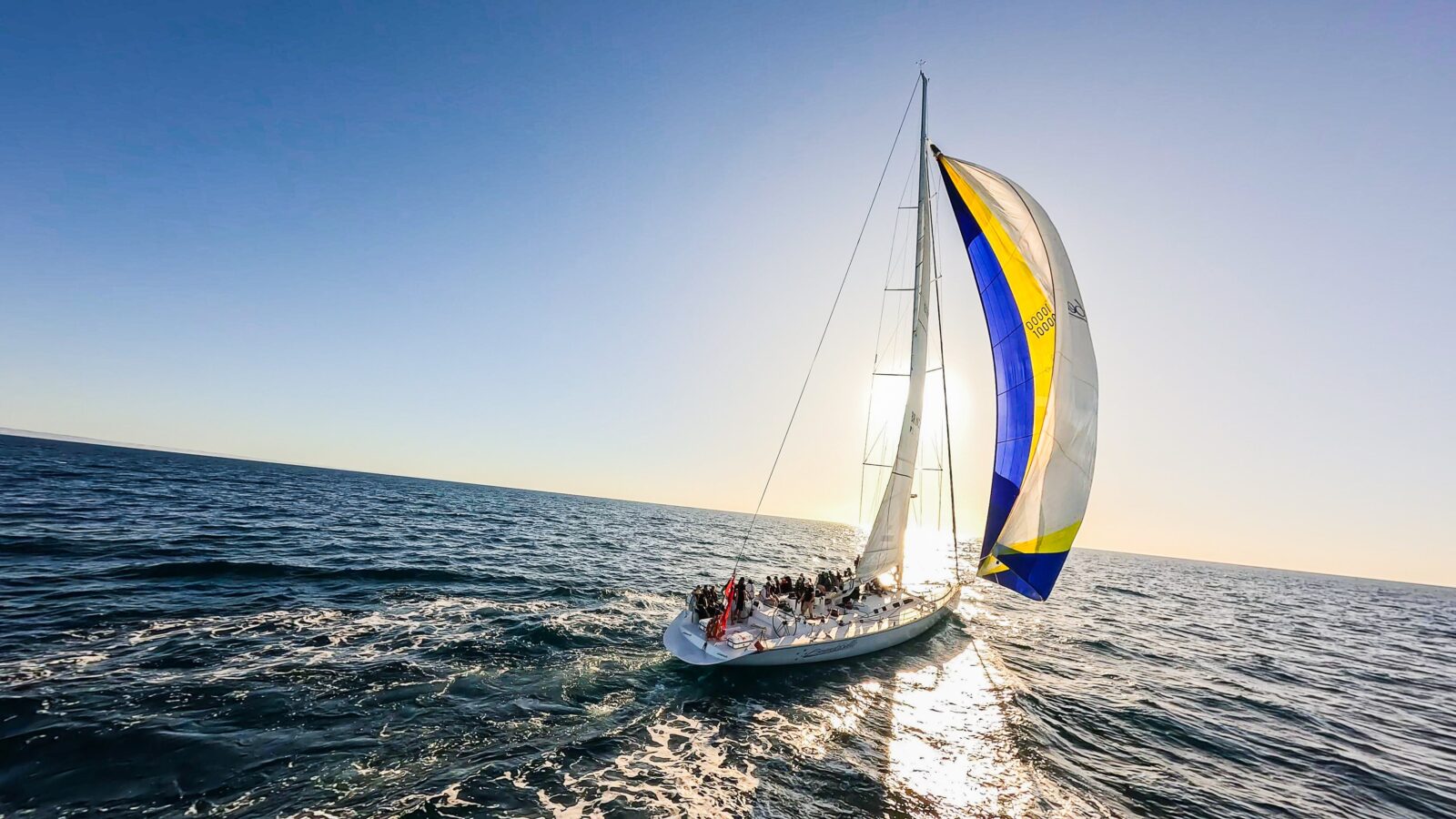 Brindabella in full sail with spinnaker