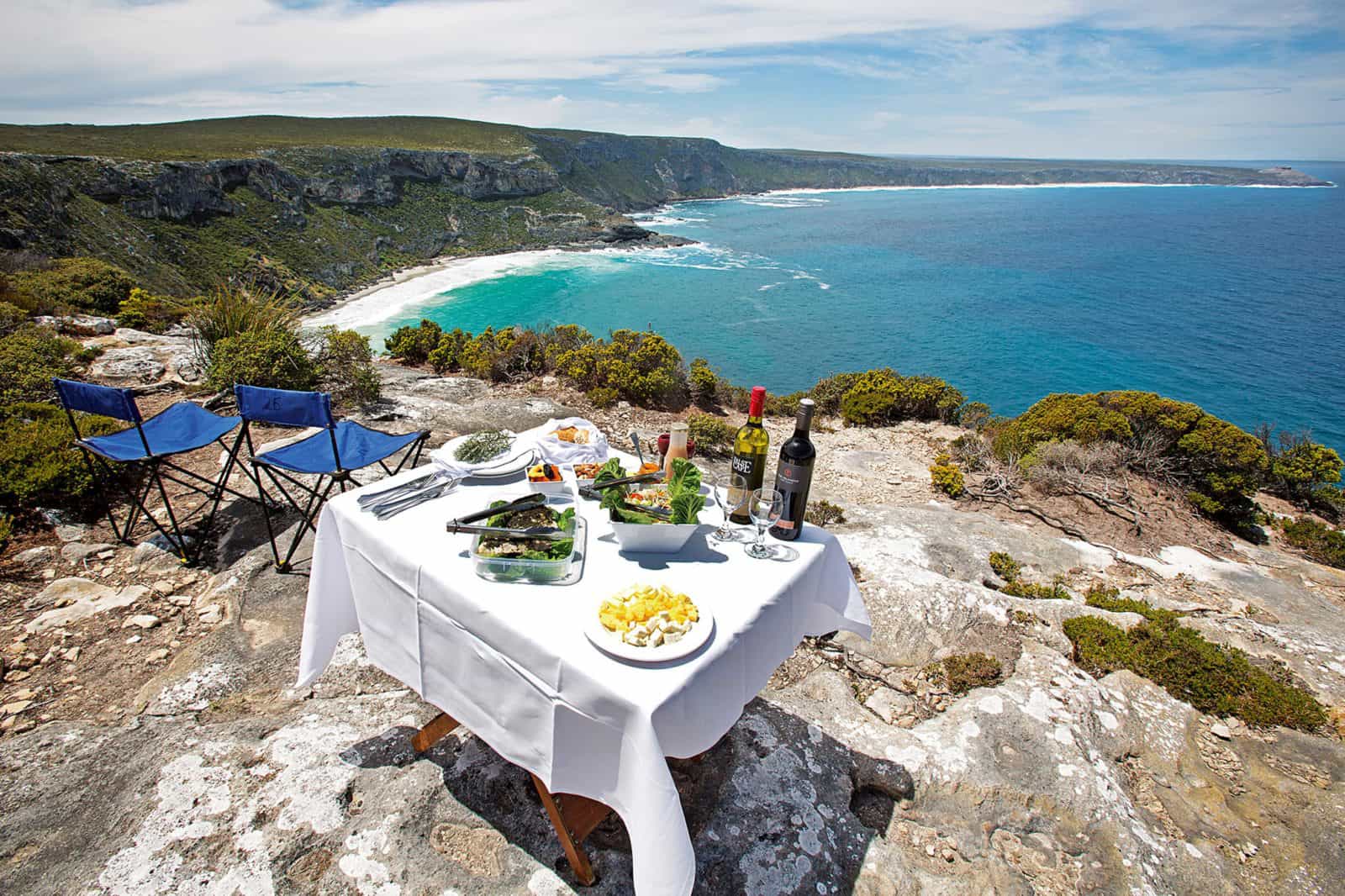 Dining on the clifftops is the best way to savour the solitude of Exceptional Kangaroo Island