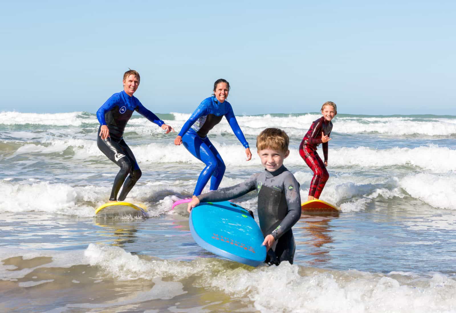 Family surf photo, Dan & Meg
