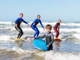Family surf photo, Dan & Meg