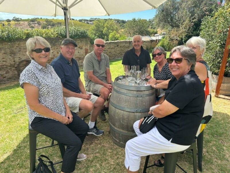 McLaren Vale - Guests relaxing duri. ng a wine tour