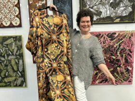 Deborah Wace specialises in creating bespoke garments featuring her unique botanical design fabrics.