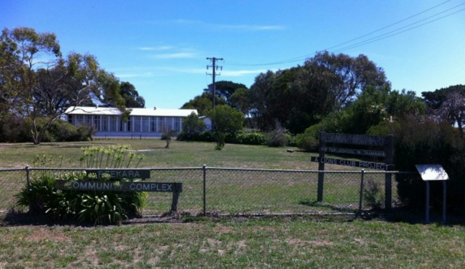 As seen from the main road, this former rural primary school is now a vibrant community centre,
