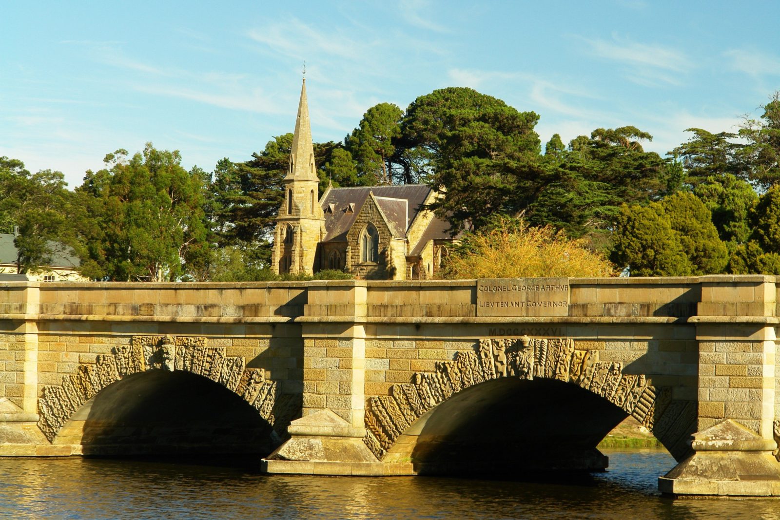 View of Ross Bridge and Church, Tasmania
