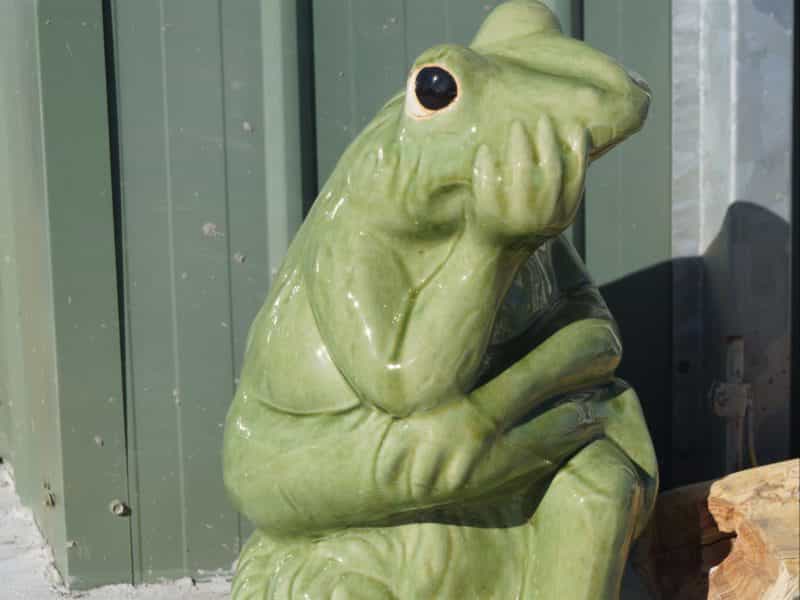 A frog statue
