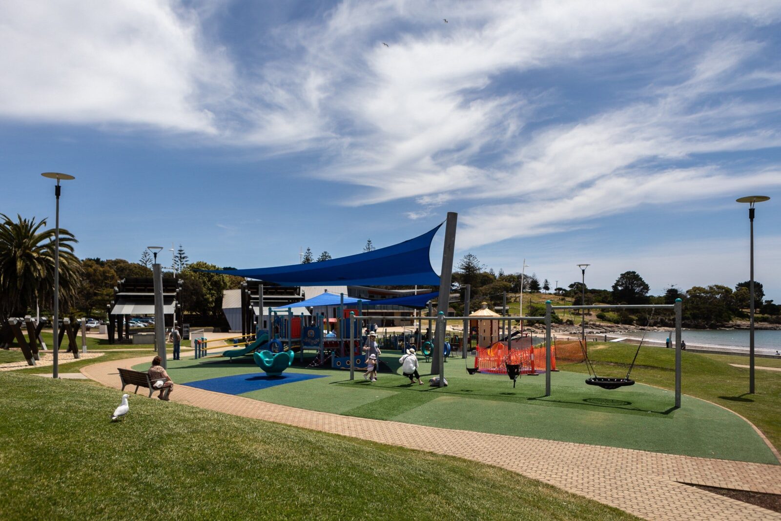 Play equipment at The Devonport Bluff