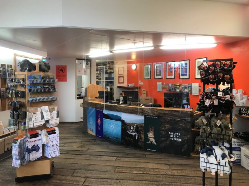 West Coast Visitor Centre displaying West Coast Brand Merchandise
