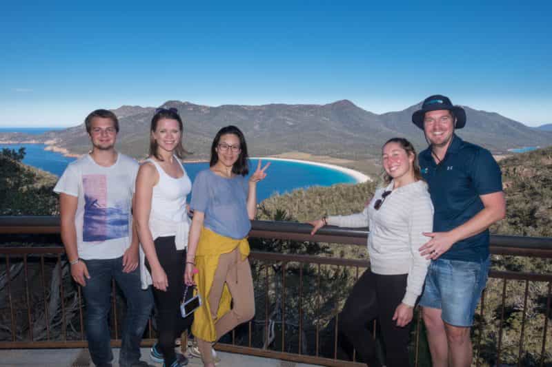 Group photo at Wineglass Bay Lookout