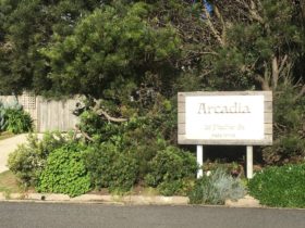 Look for the Arcadia sign and then you will see the off street guest parking.