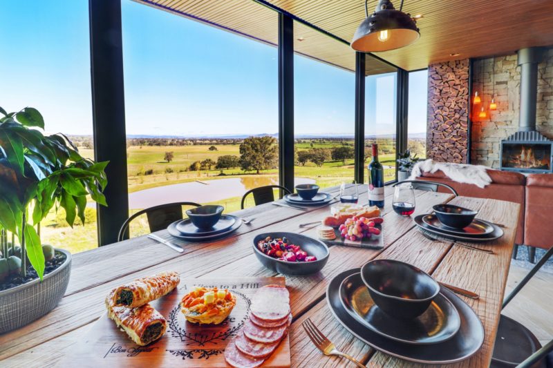 Stunning views from the hand-crafted dining table