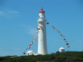 The beautiful lighthouse in full regalia