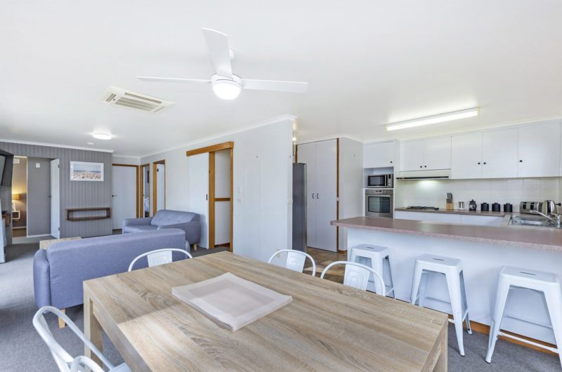 Eastern Beach Units open plan kitchen and dining area