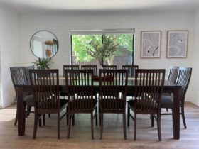 Open dining room with seating for 12
