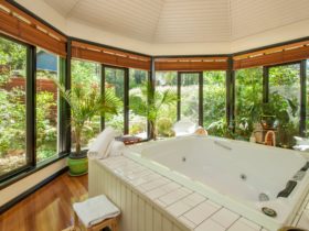 Indulgent spa with garden views