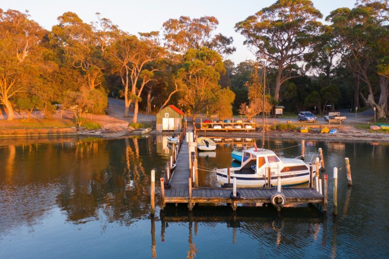 Private jetty and historic boatshed