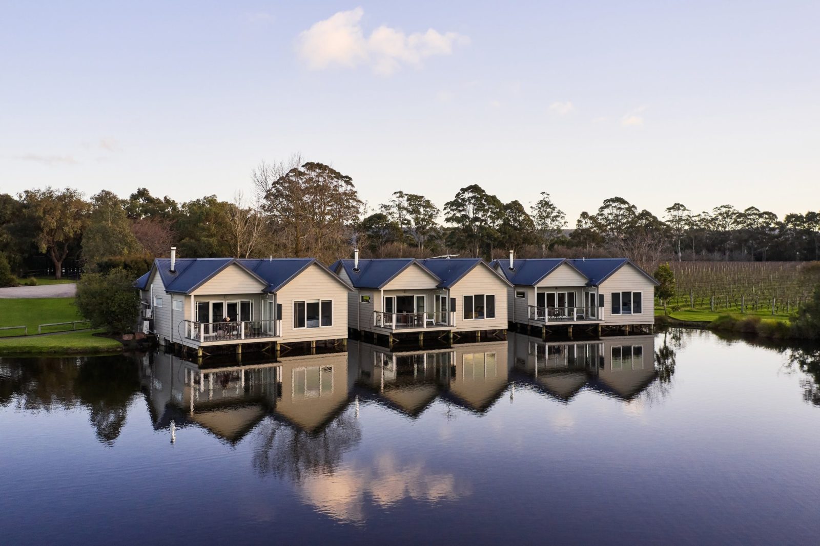 Villas built over a lake