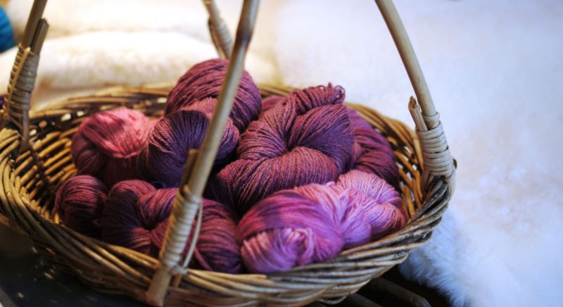 Hand-dyed Polwarth yarn