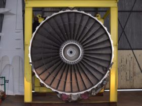 747 engine located in hangar 8