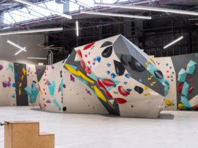 Picture of main climbing area featuring the Joker boulder.