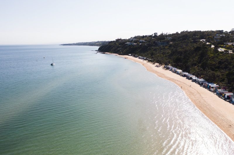 Aerial shot of Mills Beach
