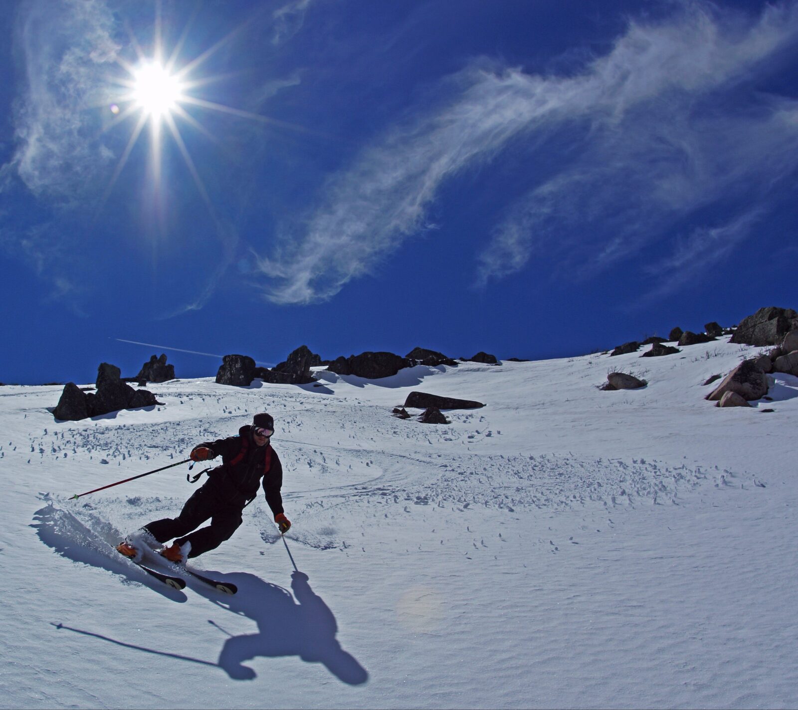 Back country skiing at Mt Stirling