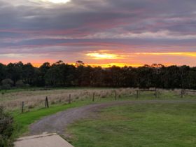 Stunning Sunrise views over our property in Apollo Bay where the massage studio is located.