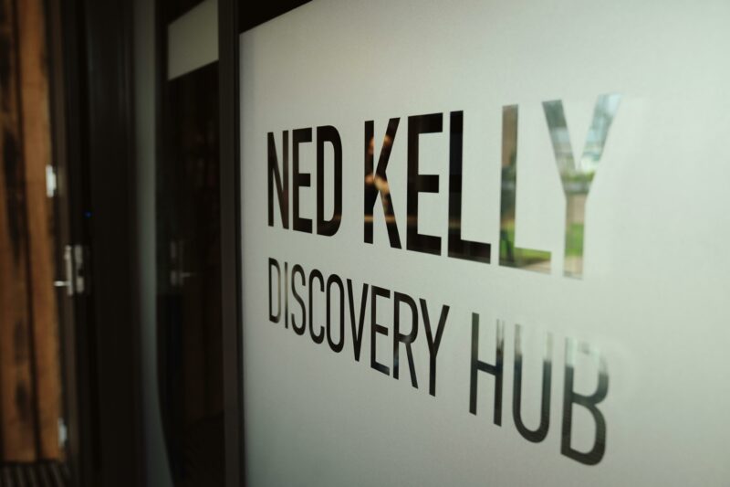 Ned Kelly Discovery Hub entrance signage