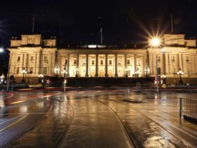 Parliament of Victoria at night