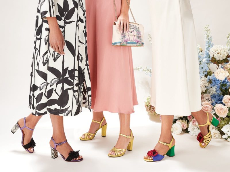 Colourful women's shoes and bags
