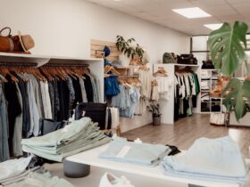 Interior shop photo with clothing