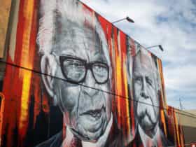 The mural, painted by well known artist Adnate depicts the late William Cooper and the late Pastor S