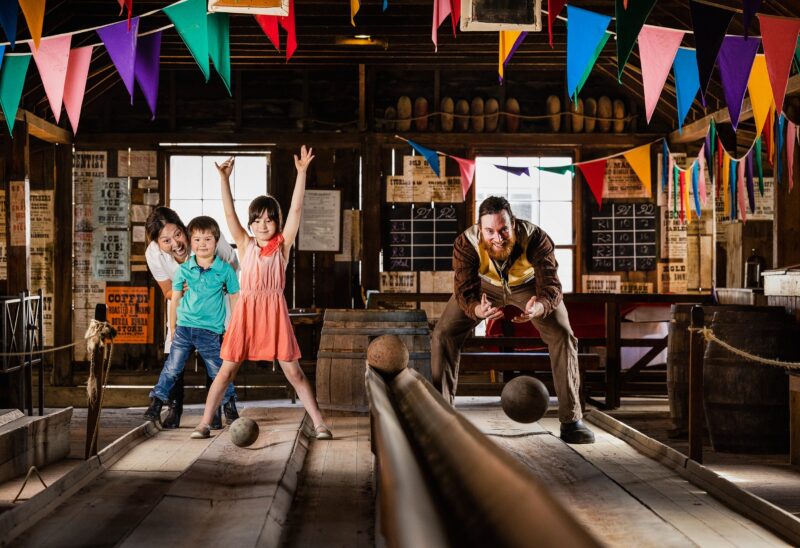 Family bowling at Sovereign Hill
